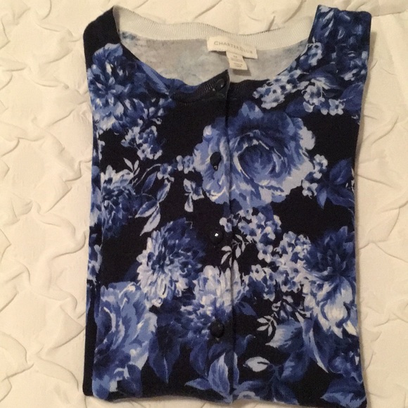 Charter Club Floral Print Cardigan - Picture 2 of 8